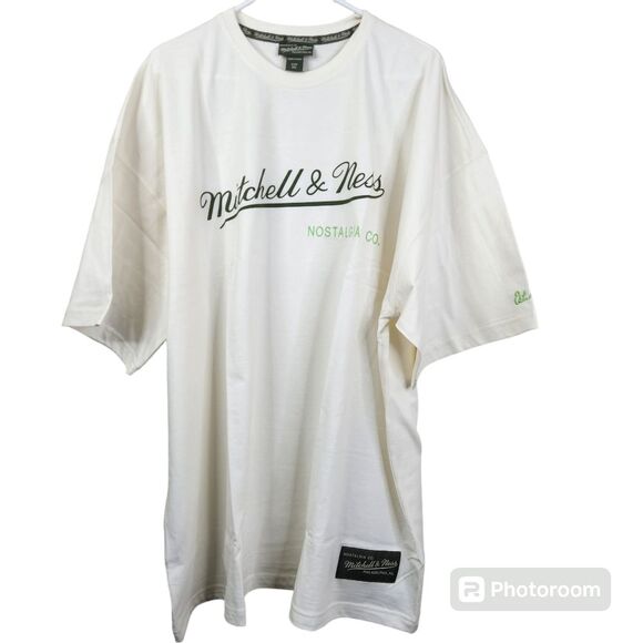 NEW VTG Y2K Mitchell and Ness Nostalgia Embroidered Frontside Spellout Tee 3XL - Picture 1 of 8
